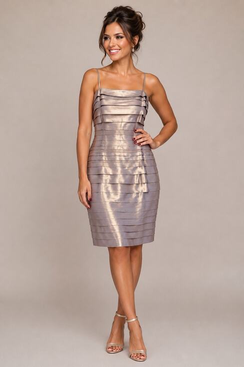 connected apparel Dresses & Skirts - NWT Champagne Sparkly Connected Dawn Oliva Cocktail Dress - Size 10
